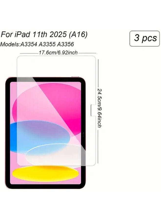 3Pcs Tempered Glass Screen Protector For iPad Pro 11 Inch 2024 Scratch Resistant Bubble Free - Image 3