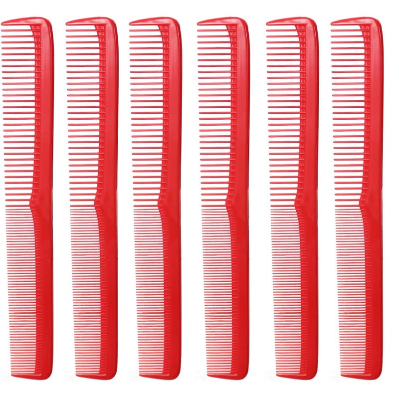 150 Hair Combs Set Of 6 Barber Cutting PocketSized Combs For Men And Women For Hair Stylists Beard Mustache Grooming Made In USA Red