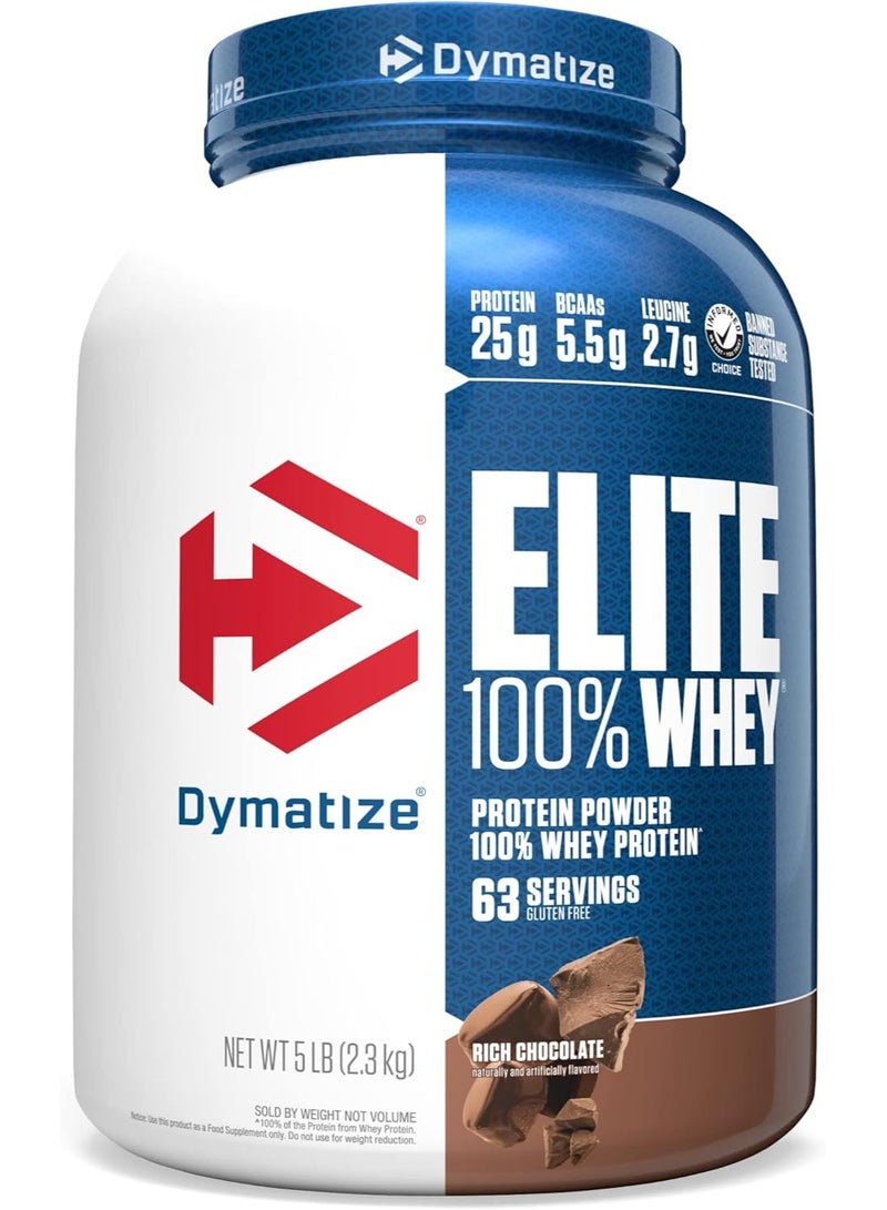 ديماتيز دايماتيز إيلت 100% بروتين مصل اللبن، نكهة الشوكولاتة الغنية، 2.3 كجم - Image 1