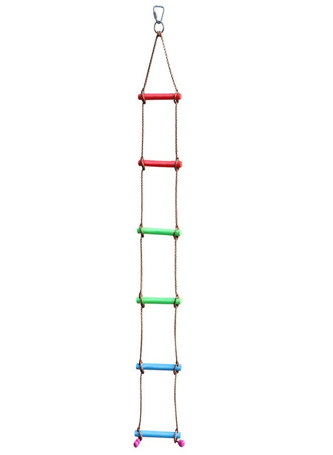 Rainbow Craft 6.6FT Climbing Rope Ninja Ladder for Kids - Kids Ninja Warrior Obstacle Course Accessories - Swing Rope Ladder - Image 1