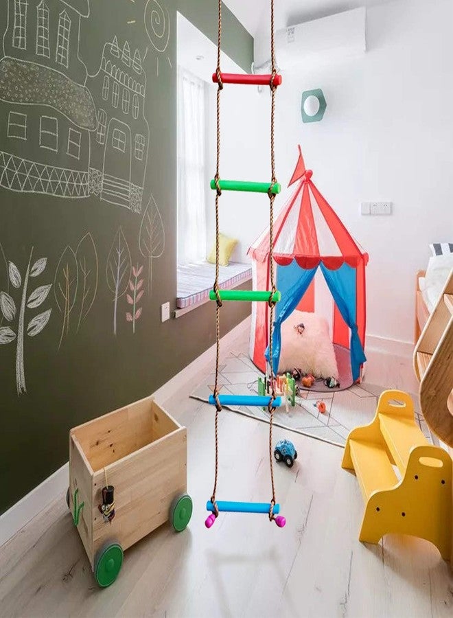 Rainbow Craft 6.6FT Climbing Rope Ninja Ladder for Kids - Kids Ninja Warrior Obstacle Course Accessories - Swing Rope Ladder - Image 4