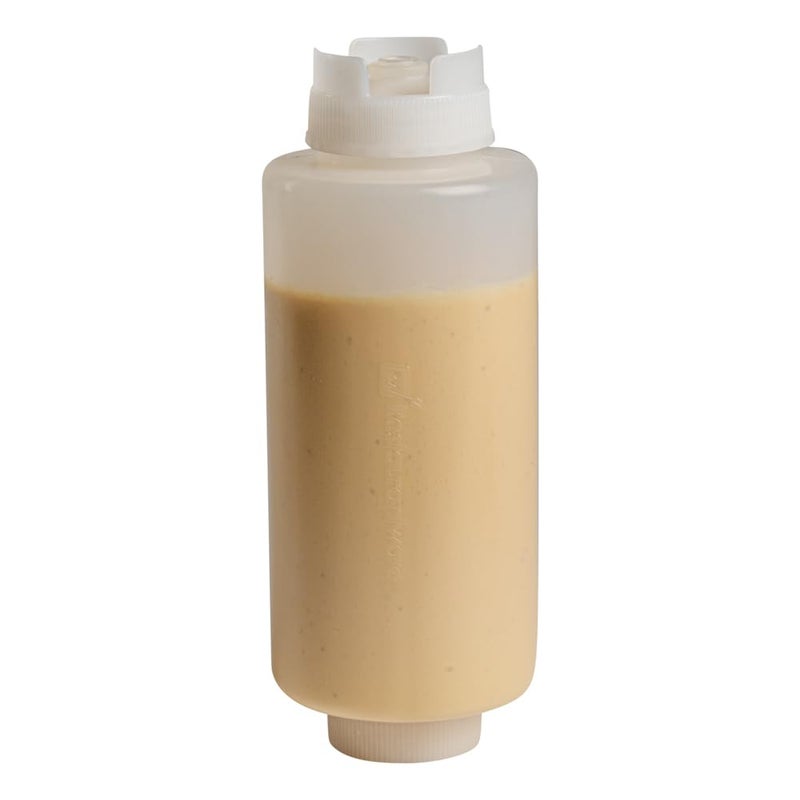 Restaurantware 32oz. FIFO Inverted Plastic Squeeze Bottle with Refill and Dispensing Lids - First In First Out - Perfect for Restaurants Catering and Food Trucks - 1ct box - Image 1