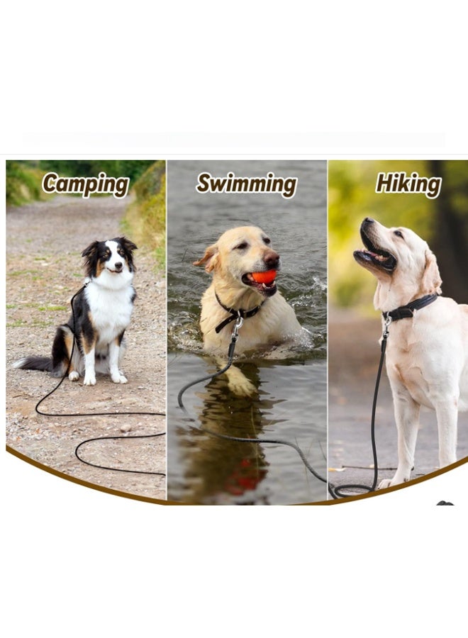 إيهوم حبل مقود للكلاب، مقود للكلاب شديد التحمل بطول 1.5 متر مع حلقة تثبيت من الألومنيوم المستخدم في الطيران، مقود قوي من النايلون للكلاب الصغيرة والمتوسطة والكبيرة (أسود) - Image 5