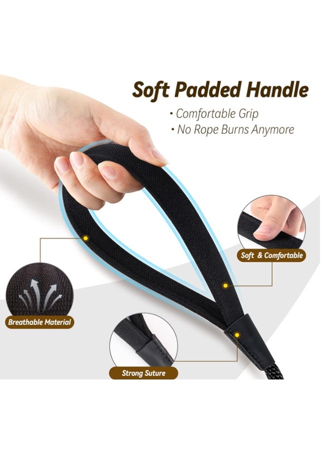 إيهوم حبل مقود للكلاب، مقود للكلاب شديد التحمل بطول 1.5 متر مع حلقة تثبيت من الألومنيوم المستخدم في الطيران، مقود قوي من النايلون للكلاب الصغيرة والمتوسطة والكبيرة (أسود) - Image 3