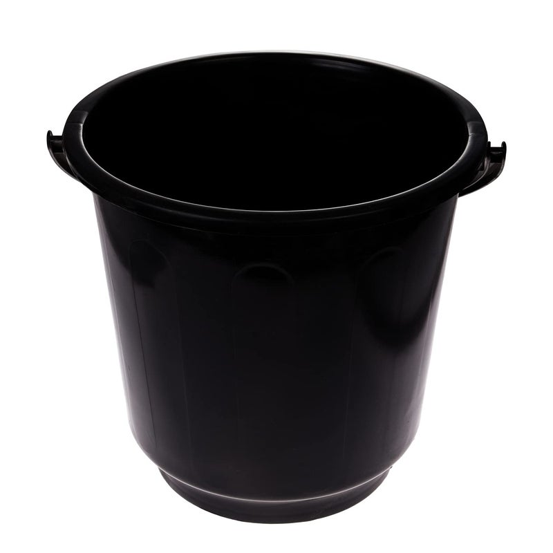 Kuber Industries Bucket|Plastic Bucket for Bathroom|Bucket for Bathing|Unbreakable Bucket with Handle|16 Liter (Black) - Image 2