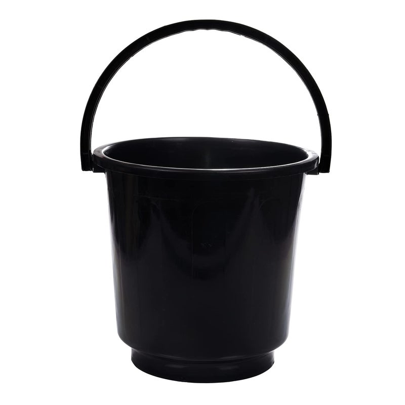 Kuber Industries Bucket|Plastic Bucket for Bathroom|Bucket for Bathing|Unbreakable Bucket with Handle|16 Liter (Black) - Image 3