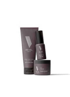 Mens Beard Grooming Kit By Bevel Includes Beard Softener Beard Balm And Beard Oil To Soften Hydrate And Soothe Brown 5 Fluid Ounces