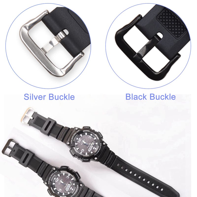 Lijinlan Men's Resin Replacement Watch Band for Casio AE-1000W AE-1200 AE-1300 AEQ-110W AQ-S800W MRW-200H SGW-300H SGW-400H W-216H W-218H W-735H Waterproof Watch Strap (Black) - Image 4
