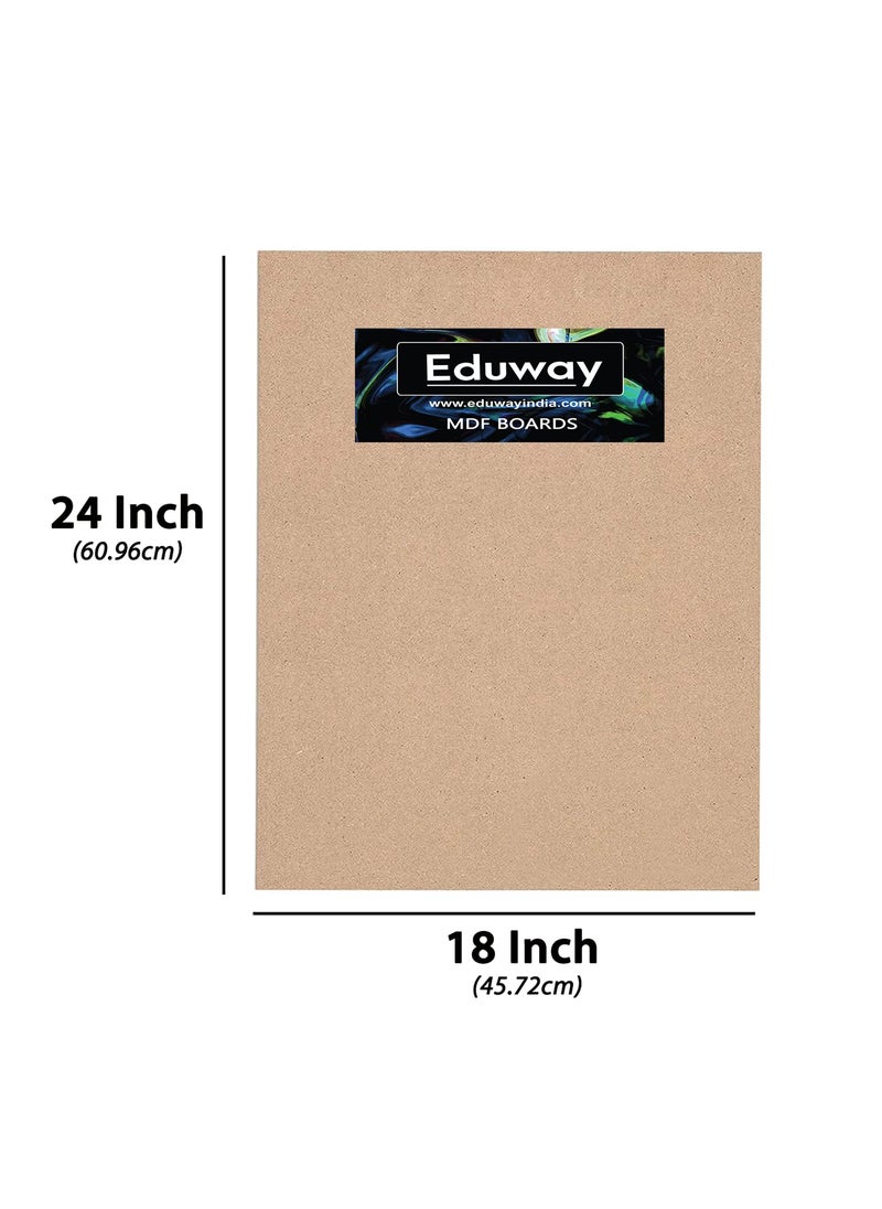 Eduway Eduway A2 MDF Board Board Wood Sheet for Craft Art 18x24 Inch 4mm Thick Pack of 6 Premium Pine Cardboard for Artists Art and Craft Students Hard Cutout in Small and Large Sizes 45x60 cms  - Image 2