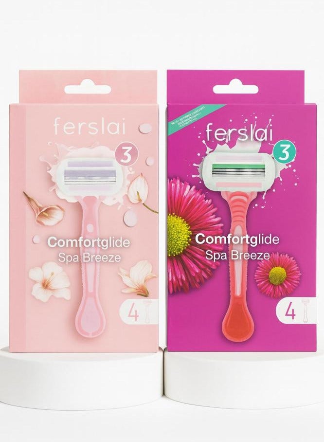 ComfortGlide Women’s Shaving Tool – 6-Blade Razor with  Precision Blades | 4 Replacement Cartridges foe rach pack | Elegant Design for Perfect Control & Premium Personal Care