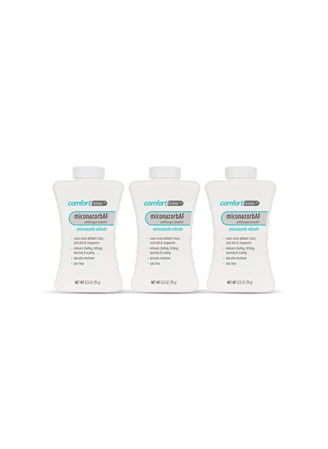 Comfort Zone Comfort Zone Miconazorb Antifungal Powder, Talc-Free, Miconazole Nitrate 2%, For Treatment Of Athlete's Foot, Jock Itch And Ringworm, 2.5oz (71g) (3 Pack)  - Image 1