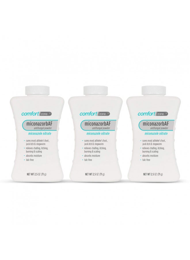 Comfort Zone Comfort Zone Miconazorb Antifungal Powder, Talc-Free, Miconazole Nitrate 2%, For Treatment Of Athlete's Foot, Jock Itch And Ringworm, 2.5oz (71g) (3 Pack)  - Image 2
