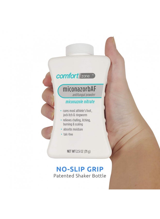 Comfort Zone Comfort Zone Miconazorb Antifungal Powder, Talc-Free, Miconazole Nitrate 2%, For Treatment Of Athlete's Foot, Jock Itch And Ringworm, 2.5oz (71g) (3 Pack)  - Image 3