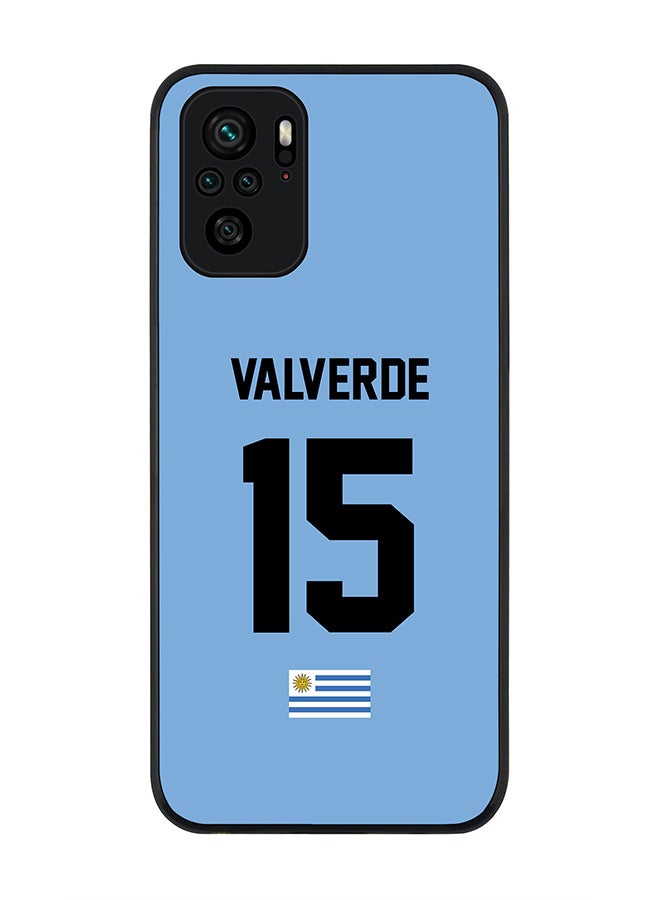 Stylizedd Rugged Black edge case for Xiaomi Poco M5s Slim fit Soft Case Flexible Rubber Edges Anti Drop TPU Gel Thin Cover - Football Team - Uruguay Player Name - Valverde - Image 1