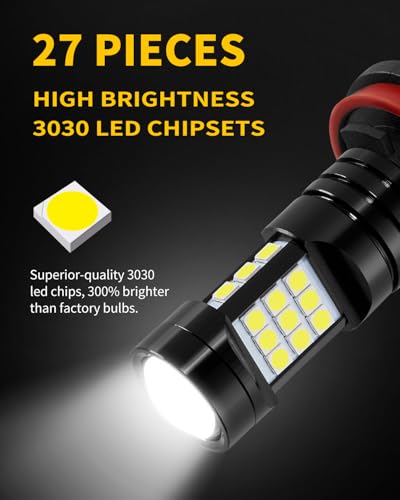 MEALAM 6000K Xenon White H11 H8 LED Fog Lights Bulb Replacement Compatible with 2006 2007 2008 2009 2010 2011 2012 2013 2014 2015 Honda Accord, Pack of 2 - Image 3