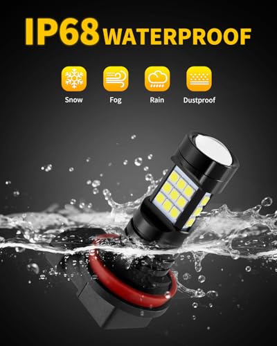 MEALAM 6000K Xenon White H11 H8 LED Fog Lights Bulb Replacement Compatible with 2006 2007 2008 2009 2010 2011 2012 2013 2014 2015 Honda Accord, Pack of 2 - Image 5