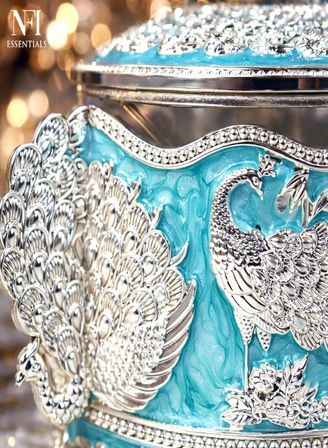 NFI essentials Premium Peacock Design Decorative Sugar Pot with Lid & Spoon, Dry Fruit & Mouth Freshener Container, Serving Jar for Saunf, Sugar, Candy & Spices Decorative Kitchen Tableware - Image 5