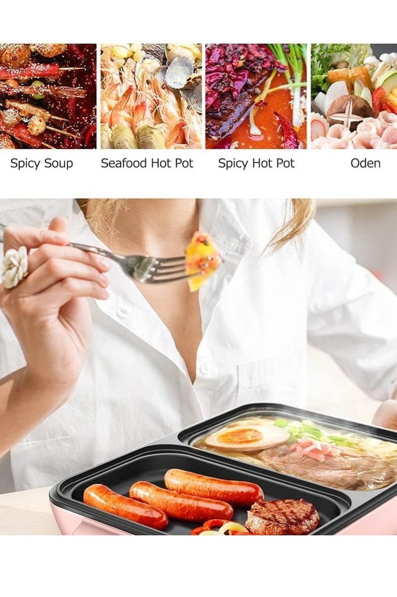 Flushrenic Grill with Hot Pot,Electric 2 in 1 Grill with Hot Pot.Multifunctional indoor Teppanyaki Capacity for 2-5 People,Suitable for families of four, gatherings, parties, and dinners - Image 5