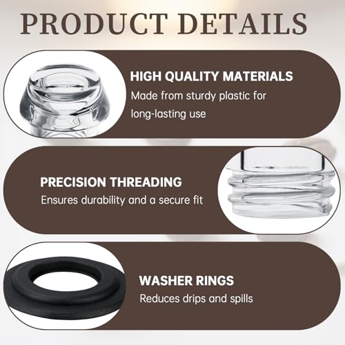 Pulems Coffee Percolator Plastic Knob Top and Washer Rings Compatible with Farberware Yosemite Coffee Percolators, Fit for Farberware Coffee Maker Replacement Parts,Transparent Coffee Percolator Top 2 Sets ﻿ - Image 4