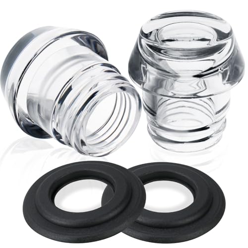 Pulems Coffee Percolator Plastic Knob Top and Washer Rings Compatible with Farberware Yosemite Coffee Percolators, Fit for Farberware Coffee Maker Replacement Parts,Transparent Coffee Percolator Top 2 Sets ﻿ - Image 1