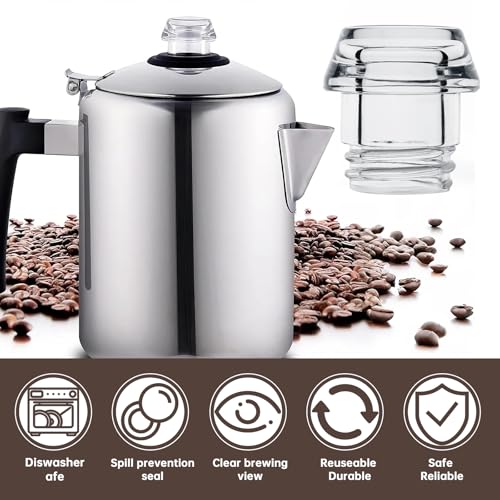 Pulems Coffee Percolator Plastic Knob Top and Washer Rings Compatible with Farberware Yosemite Coffee Percolators, Fit for Farberware Coffee Maker Replacement Parts,Transparent Coffee Percolator Top 2 Sets ﻿ - Image 5