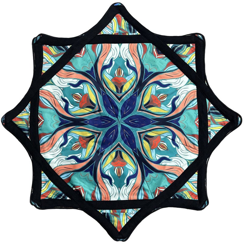 Yangge Dance Handkerchief Octagonal Scarf Lycra Fabric for Adults Music Festival - Ornate Baroque
