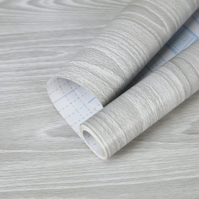 practicalWs 1773937 Grey Wood Contact Paper Waterproof Gray Wallpaper Peel and Stick Modern SelfAdhesive Shelf Liner Covering Vinyl Wrap for Cabinets Furniture
