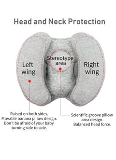Generic Baby headrest 2 in 1 Baby Head Neck Support Pillow, Adjustable Children Travel Headrest Banana Neck Pillow for Infant, Portable Baby Neck Head Pillow Car Seat Insert Cushion for Car Seat, Stroller, Bouncer  - Image 3