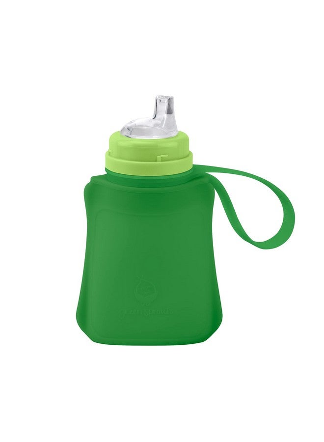 Green Sprouts Sprout Ware Sip & Straw Pocket made from Silicone and Plants (8 oz.), Non-toxic Silicone Plant-based Plastic Sip & Straw Pocket - Green - Image 1