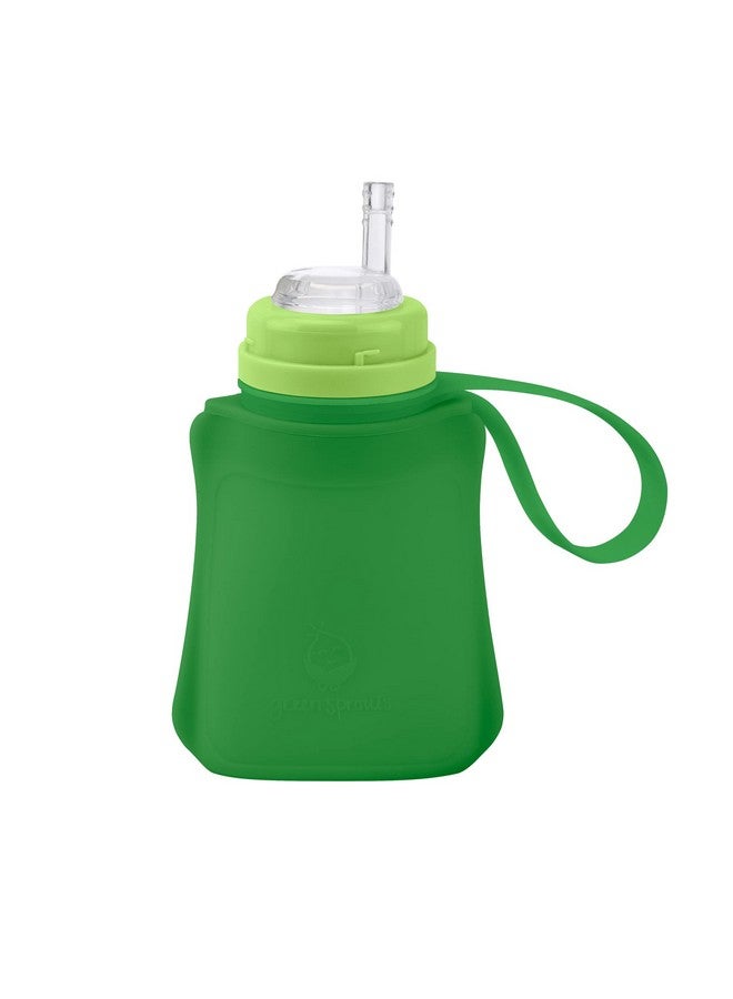 Green Sprouts Sprout Ware Sip & Straw Pocket made from Silicone and Plants (8 oz.), Non-toxic Silicone Plant-based Plastic Sip & Straw Pocket - Green - Image 2