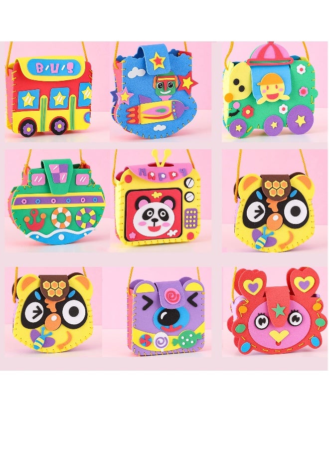 9 Piece Sewing Kits Craft Kits for Kids Sewing Purse Kits Fabric Crafts Kids Sewing Kits DIY Art Craft Educational Sewing Toys for Beginners Girls Boys Kids  - Image 1