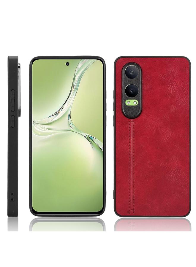 جراب خلفي لهاتف OnePlus Nord CE4 Lite بنمط بقرة مطرز (أحمر)