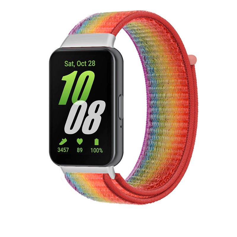 حزام معدني لساعة سامسونج فيت 3 بحزام ليفي نايلون بحلقة لساعة سامسونج جالاكسي فيت 3 - Image 5