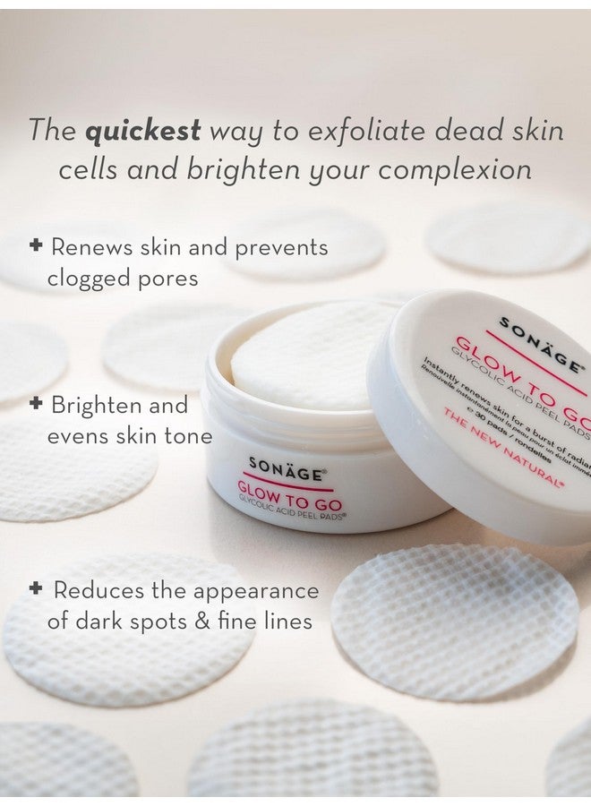 sonage Glow To Go Glycolic Acid Aha Facial Pads Resurfacing And Exfoliating Peel Pads Reduces Appearance Of Wrinkles Pores And Fine Lines Alcoholfree For All Skin Types - Image 2