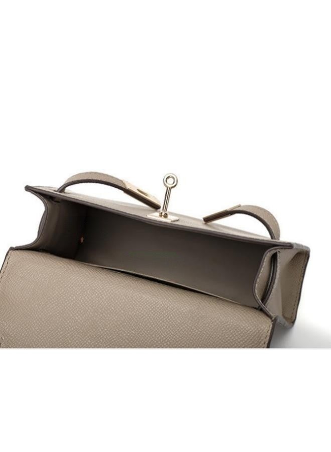 REOCLE New style fashionable shoulder bag for ladies, fashionable and multi-functional plain-colored crossbody bag, side bag, tote bag, handbag, hand chain bag, travel bag. Khaki color. - Image 4