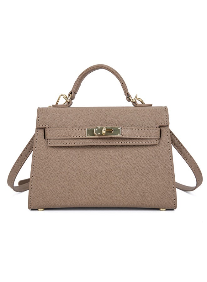 REOCLE New style fashionable shoulder bag for ladies, fashionable and multi-functional plain-colored crossbody bag, side bag, tote bag, handbag, hand chain bag, travel bag. Khaki color. - Image 1