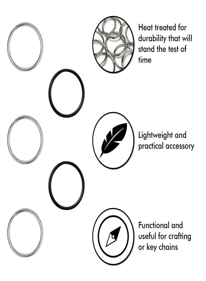 Millennial Essentials Key Rings Key Chain Metal Split Ring Bulk (Round Edged 1 Inch Diameter) 100pcs, for Home Car Keys Organization, Arts & Crafts, Lanyards, Electroplated Black - Image 2