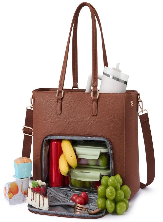 LOVEVOOK Lunch Tote Bag for Women, Laptop Bag for Work with Insulated Lunch Compartment 15.6 Inch 2 in 1 Lunch Tote Large Capacity Computer Handbag for Work, Teacher, Nurse, Office, Casual - Image 1