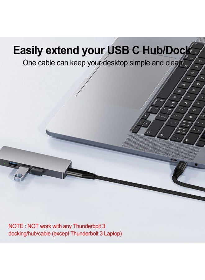 Thsucords USB C Extension Cable 100W 1FT 2 Pack, USB C 3.2 Gen 2 Male to Female Cord 10Gbps Data Transfer Type C 20V/5A Fast Charging Cable, 4K@60Hz Video Monitor Nylon Braided Cable - Image 2