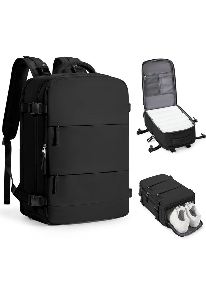 WALALLA Extra Large Waterproof Travel Backpack, Business Weekender Luggage Backpack, Computer Bag, Hiking Bag, School Bag with Shoe Compartment, Wet Pocket, USB Interface - Image 1