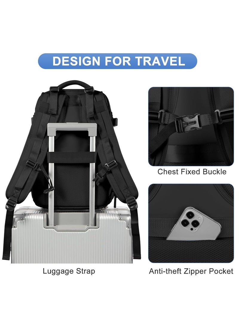 WALALLA Extra Large Waterproof Travel Backpack, Business Weekender Luggage Backpack, Computer Bag, Hiking Bag, School Bag with Shoe Compartment, Wet Pocket, USB Interface - Image 5