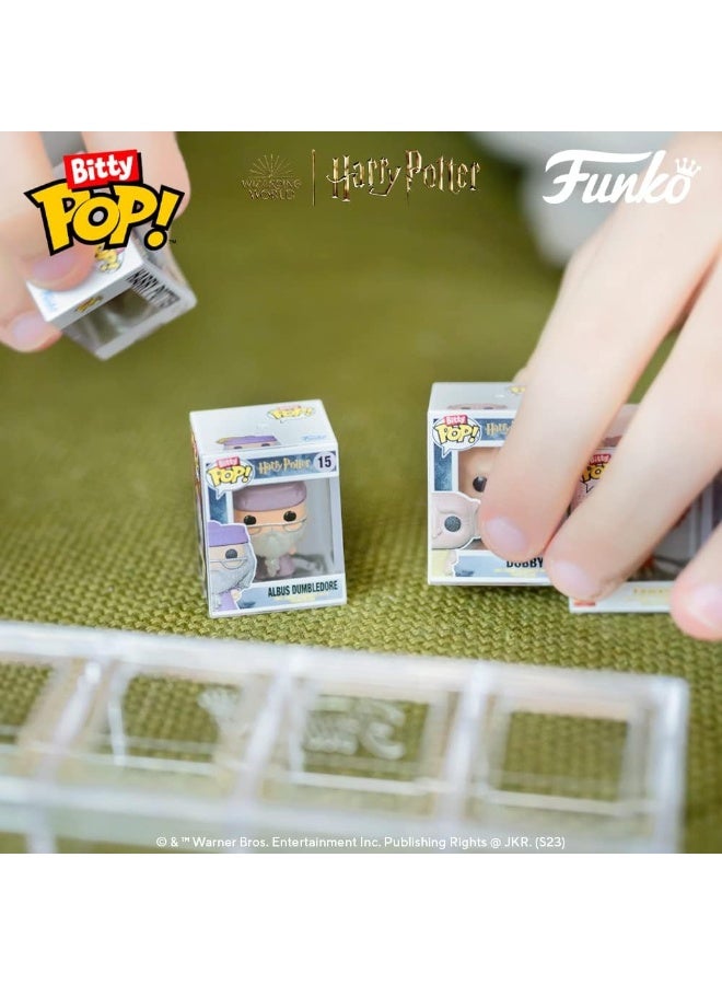 Funko Bitty Pop! Harry Potter - Harry Potter, Draco Malfoy, Dobby and A Surprise Mystery Mini Figure - 0.9 Inch (2.2 Cm) Collectable - Stackable Display Shelf Included - Gift Idea - Cake Topper - Image 5