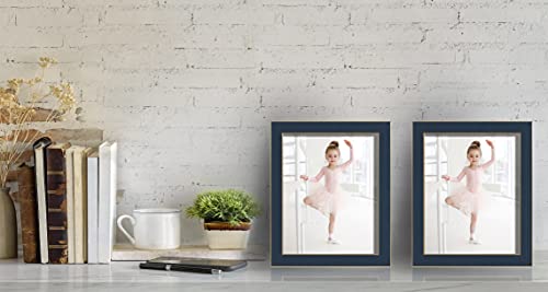 VIOLABBEY 8x10 Picture Frames Navy Blue Set of 2, Modern Style 8 by 10 Photo Frame, High Definition Tempered Real Glass, Wall or Tabletop Display - Image 5