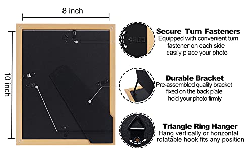 VIOLABBEY 8x10 Picture Frames Navy Blue Set of 2, Modern Style 8 by 10 Photo Frame, High Definition Tempered Real Glass, Wall or Tabletop Display - Image 3