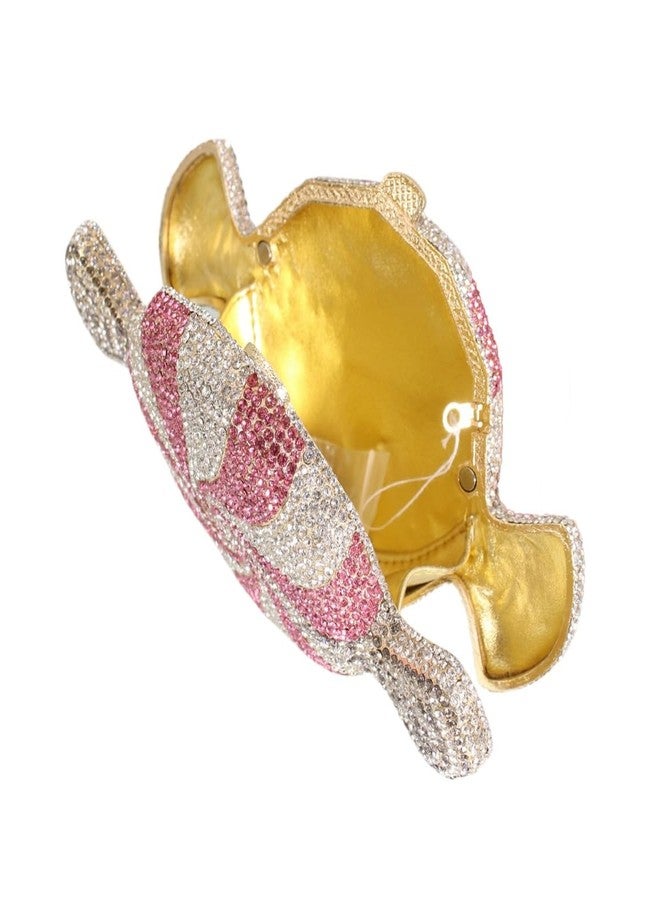 DEBIMY Candy Shape Clutch Purse Shining Crystal Evening Bags Luxury Rhinestone Handbags for Prom Cocktail Party Pink - Image 4