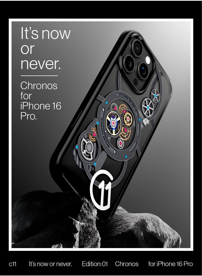 Ultra Hybrid T MagFit for iPhone 16 PRO Case Cover [Camera Control Button Cover] with MagSafe [3D Spatial Effect with Hexa-Layer Print] - C11 Chronos