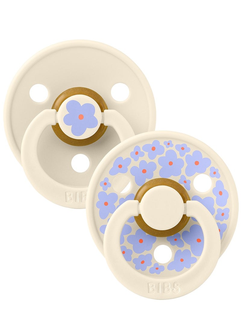 BIBS Pacifier Studio Colour 2 PACK Jasmine Round Nipple Latex Size 1 (0-6 months) Ivory Mix - Image 2