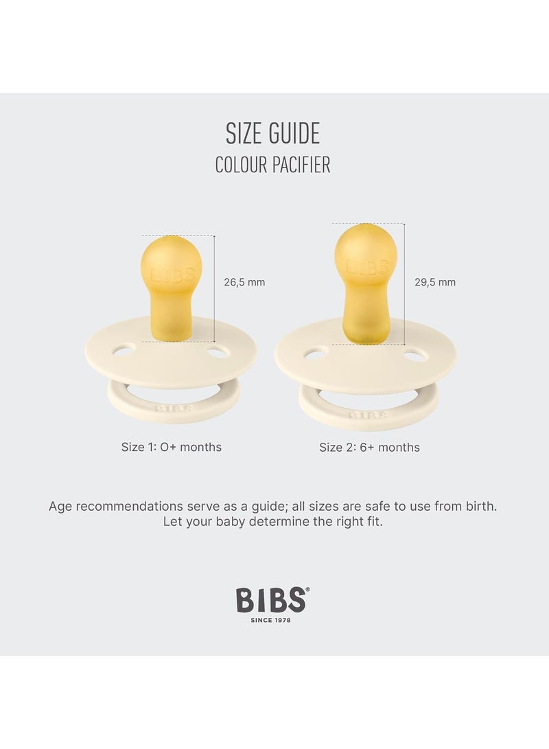 BIBS Pacifier Studio Colour 2 PACK Jasmine Round Nipple Latex Size 1 (0-6 months) Ivory Mix - Image 4
