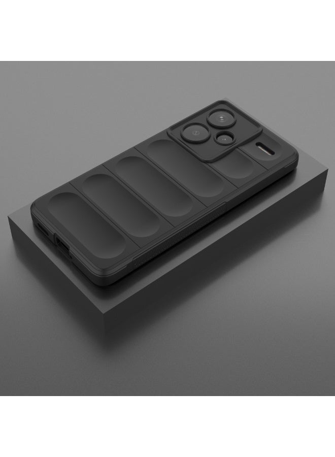 Case For Xiaomi Redmi Note 13 Pro Plus 5G  , - Shockproof Brushed Protection Cover - Heavy Duty Case With Ultra Protection For Camera Slip-Resistant - Black - Image 4