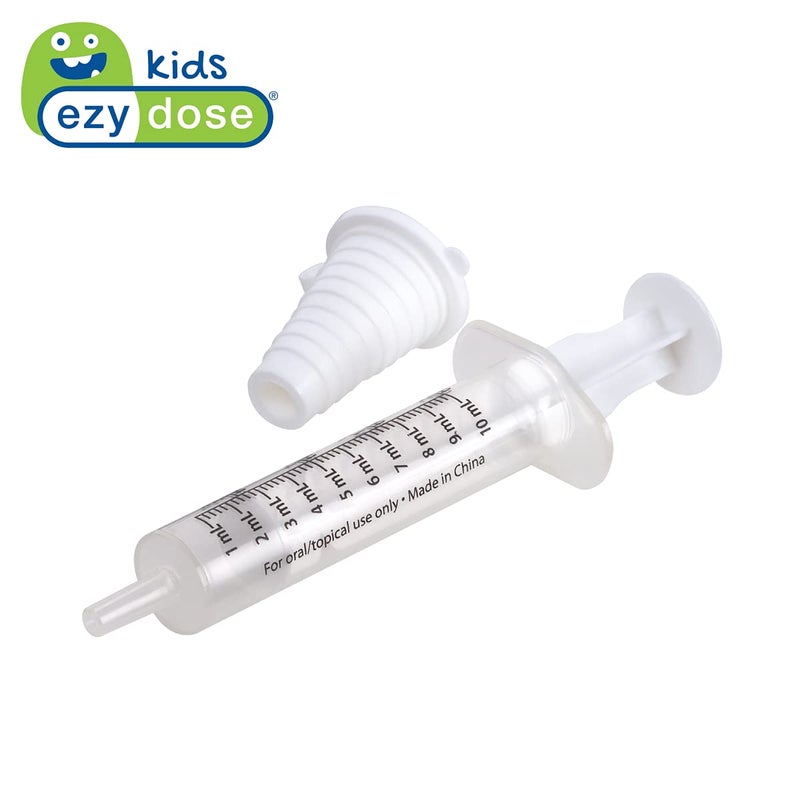 EZY DOSE Kids Baby Oral Syringe & Dispenser Calibrated for Liquid Medicine, Reduce Mess and Spills, Easy Way to Orally Administer Medication, 10 mL/2 TSP, Includes Bottle Adapter, Clear, BPA Free - Image 5